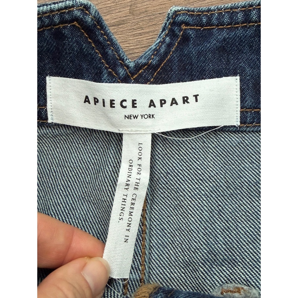 Apiece Apart Meridian Jean Tulum Wash High Rise Wide Leg Denim Size 28 NWT - Picture 4 of 8